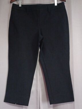 WHBM Pret-A-Pedi Black Straight Leg Crop Pant Size 10 High Rise Pockets Like New